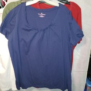 NWOT BLUE BLOUSE women within SHORT SLEEVE